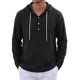 thumbnail image 1 of INSPIRE CHIC Camisa de Hombre con Capucha de Lino de Manga Larga con Botones a Rayas Henley con Capucha S Negro, 1 of 6
