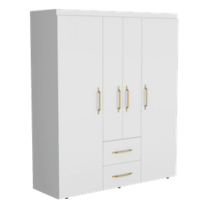 Fmfurniture - Closet 4 Puertas 2 Cajones Fm-023B - Blanco