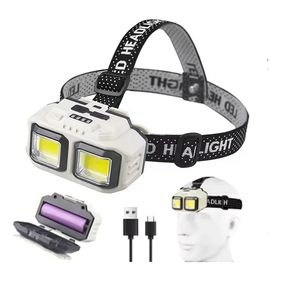 Linterna Frontal Minero Led Roja Y Blanca