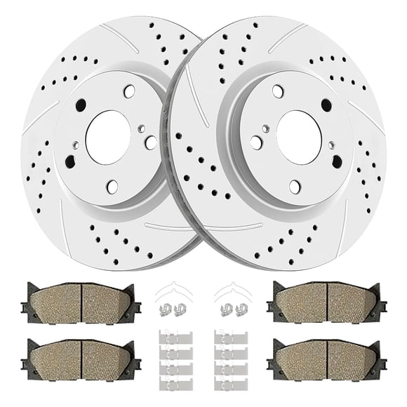 Kit de frenos Acinoparts delanteros perforados y ranurados para Toyota