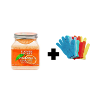 Flower Secret - Crema Exfoliante Vitamina C 500 Grs +Guante Masajeador