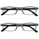 thumbnail image 1 of OPULIZE TED Gafas de Lectura para Mujer y Hombre, Montura Ligera, Rectangular Estrecha, Acabado Mate Transparente Gris, Bisagras de Resorte, +2.00 (Paquete de 2), 1 of 7