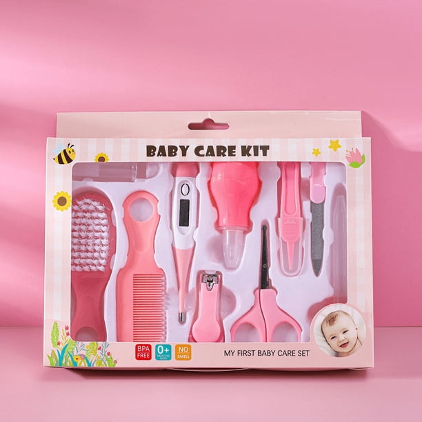 Complete Baby Care Kit - 10 Essential Pieces for Grooming and Healthcare, Includes Thermometer, Inhaler, Clippers, Brush, and Feeder - Perfect Gift for New Parents