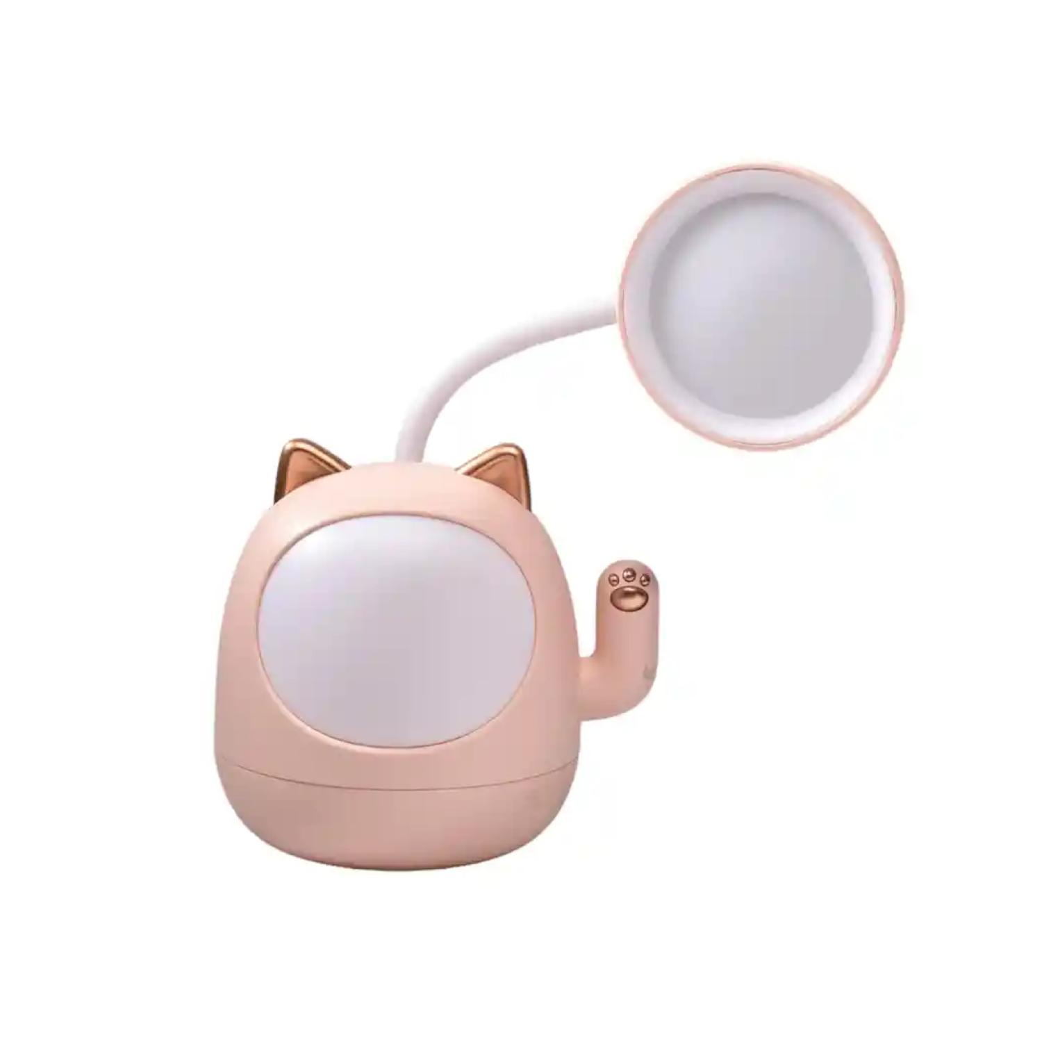 Genérico - Lampara De Escritorio Led Usb Forma De Gato Rosado