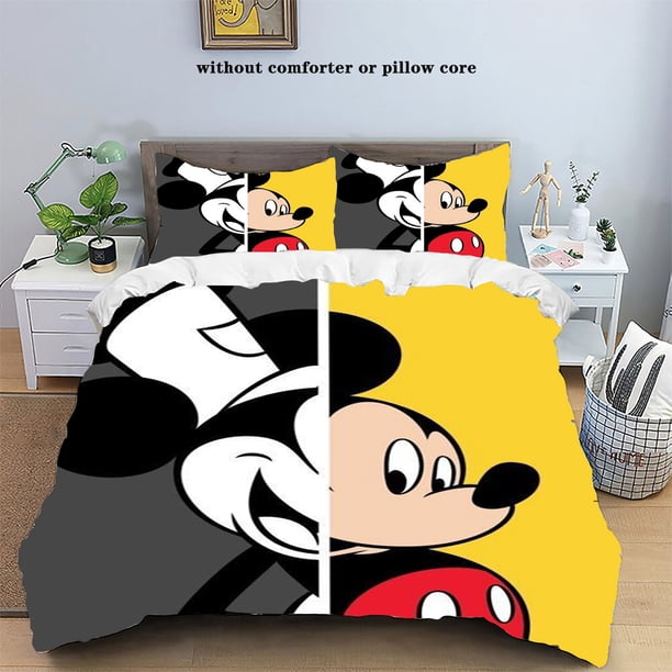 Mickey Mouse Duvet Cover Pillowcase Set Comfortable Bedding Three Piece Set Children's Adult Bed Bed Sheets