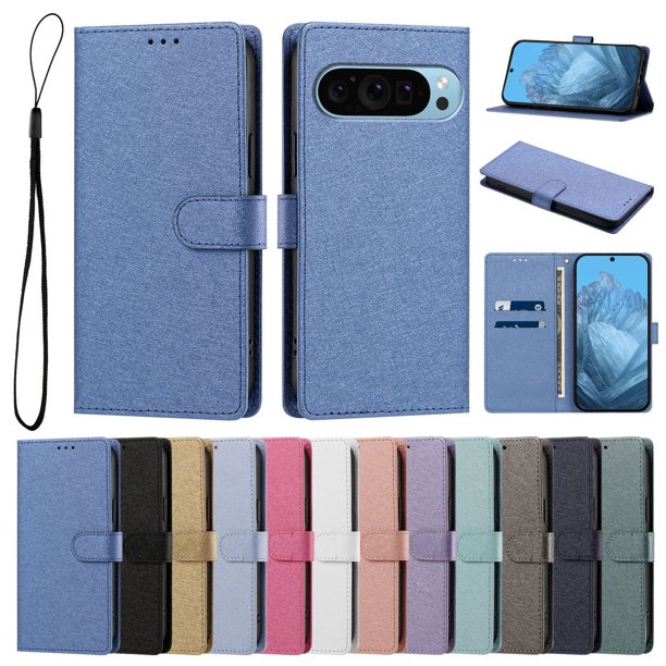 Cartera para Google Pixel 9/9 Pro 5G con Soporte y Correa, Azul
