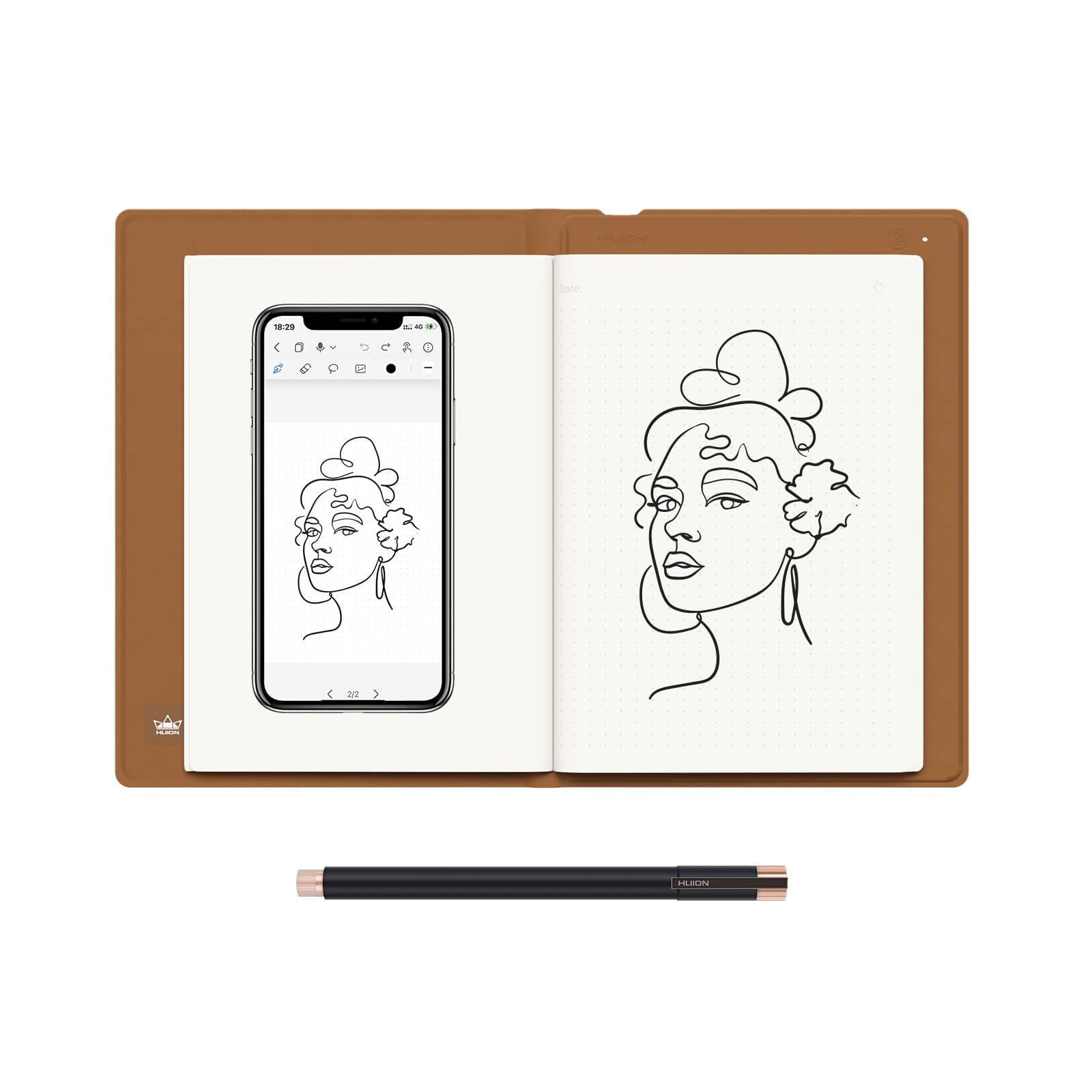 Tableta Digital De Dibujo Para Cuaderno Huion Note 2 En 1 A5