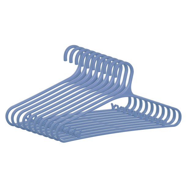 10 Paquetes de Perchas de Plástico Antideslizantes con Pinzas, Perchas Duraderas que Ahorran Espacio para Ropa Azul