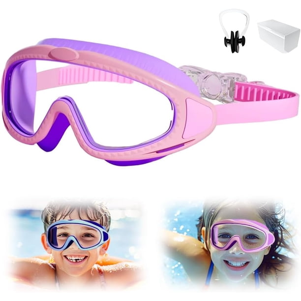 Gafas natación niños 2026 visión amplia antivaho impermeable 3–14 años