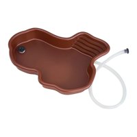 Magideal - Piscina De Baño Para Reptiles, Baño De Tortugas, Accesorios Para Anfibios, Plato De Alimentación Para Reptiles, Cuenco Terrario Para Camaleón, Dragón Con Manguera