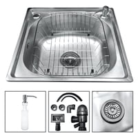 Genérico - Lavaplatos Clasico 46X42 Sobrepuesto Acero Inoxidable Plateado