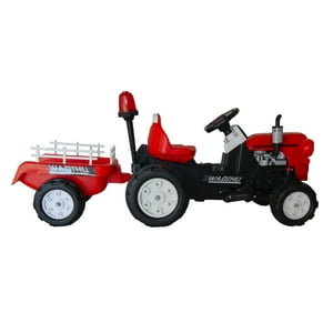 Vipnetwork - Tractor Mini Con Carro Eléctrico Niños Rojo