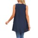 thumbnail image 3 of INSPIRE CHIC Blusa de Chifón sin Mangas con Dobladillo Alto y Bajo para Mujer Camisa Suelta Asimétrica de Verano M Azul Oscuro, 3 of 6