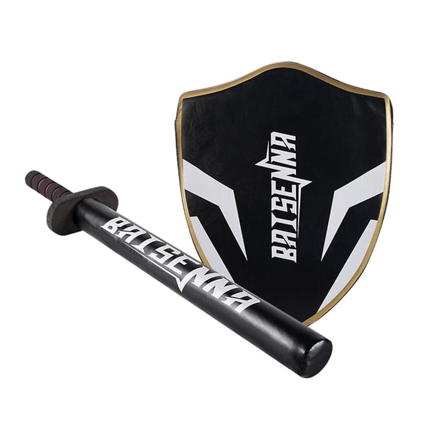 Almohadilla de puntería para patadas de taekwondo, almohadilla de puntería para patadas, objetivo para pies para niños, objetivo de mano acolchado de Escudo de espada negra