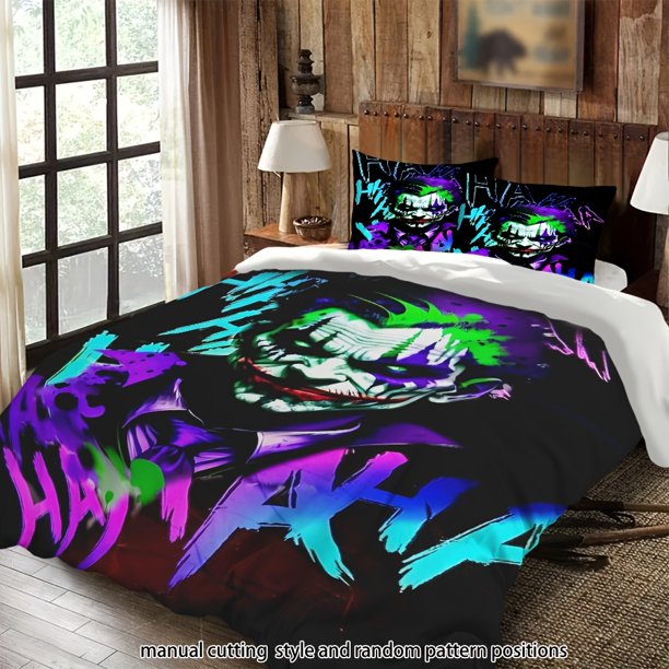 Bedding Warner Bros Joker Character with Colorful Text Decorative Theme Suitable for All Seasons Machine Washable Includes Pillowcases Suitable for Bedrooms Gue
