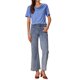 thumbnail image 2 of INSPIRE CHIC Top de Mujer con Cuello de Tortuga de Manga Corta Casual y Elástico M Azul, 2 of 6