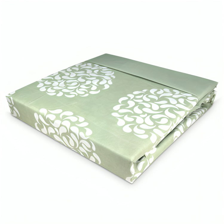 Doral - Sábanas Aterciopelada Composé King Círculos Blanco Verde