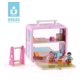 thumbnail image 5 of Casa De Muñecas De Madera Con Maleta Portátil Rosa, 5 of 5