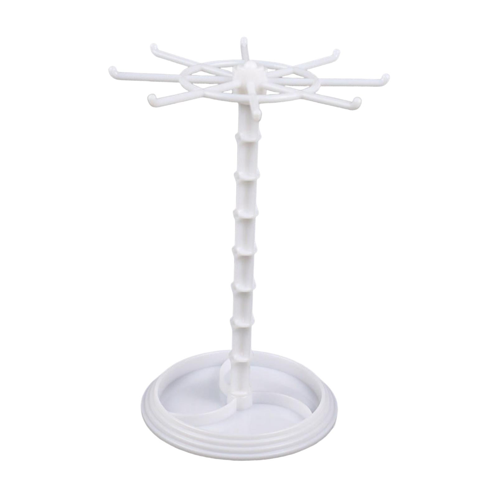 Magideal - Organizador De Árbol De Joyería, Estante De Almacenamiento Giratorio, Pantalla Ajustable Duradera Para Pulsera, Brazalete, Organización Del Hogar, Esc , Alto Blanco