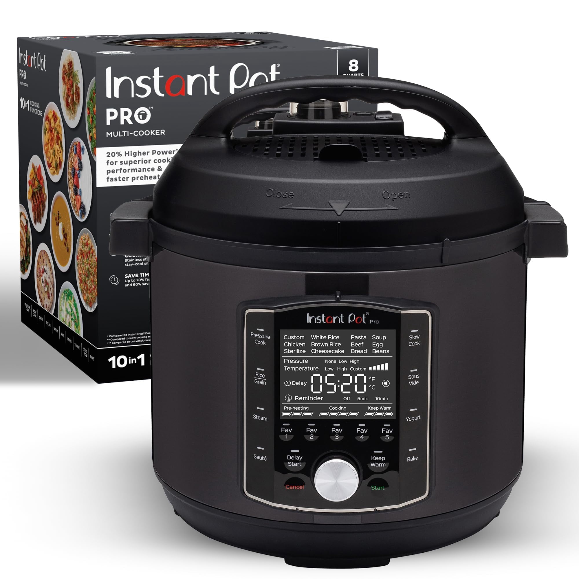 Instant Pot Pro (8 Cuartos De Galón) Olla De Presión 10 En 1, Olla De Cocción Lenta, Olla De Arroz/grano, Vapor, Salteado, Sous Vide, Máquina De Yogur, Esterilizador Y Calentador, Incluye Aplicación