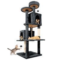 Condominio En Torre Cat Tree Tscomon De 148,59 Cm Con Cueva Giratoria Para Gatos