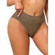 thumbnail image 4 of INSPIRE CHIC Bragas de Mujer de Cintura Media, Corte Alto, Cobertura Completa con Patrón de Cuadros, Talla Extra Grande, Marrón, 4 of 5