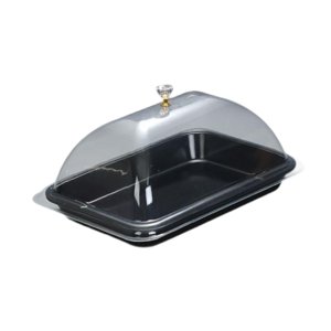 Magideal - Cubierta Para Plato De Servir, Cubierta De Presentación Para Pastel, Protección Para Buffet, Cúpula De Queso, Presentación Elegante, Adecuada Para Una Negro