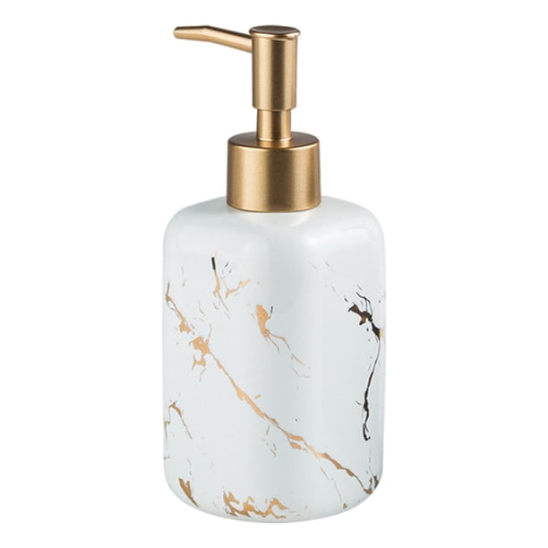 Dispensador De Jabón Con Textura De Mármol, Bomba De Botella De Loción Para Hotel, Cocina, Baño, Blanco