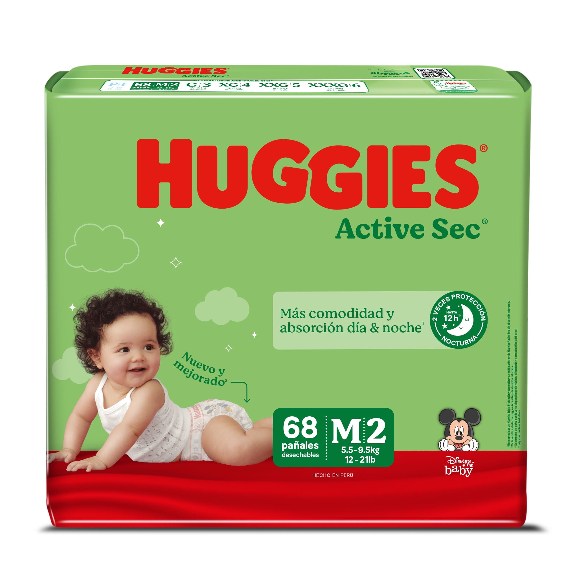 Pañales Active Sec M 68 Un 68 Un Huggies