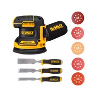 Lijadora Roto Orbital Inal. Dewalt Dcw210B + 25 Lijas + 3 Formones Amarillo