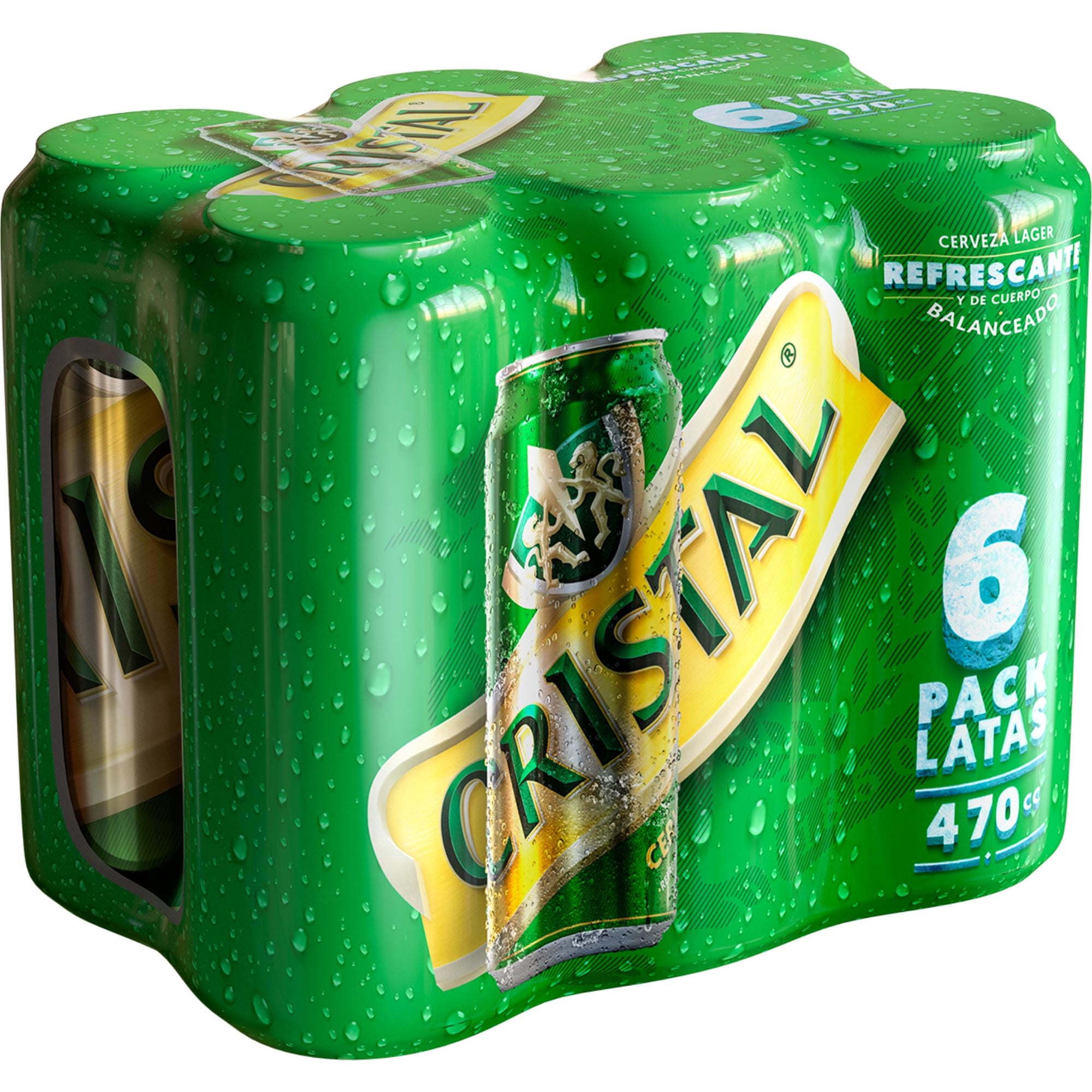 Cerveza Lata Lager 6 Latas 473 ml c/u Cristal