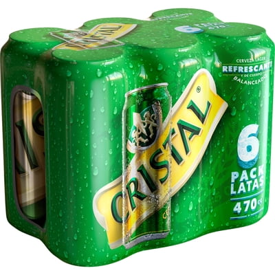 Cerveza Lata Lager 6 Latas 473 Ml C/U Cristal