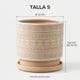 thumbnail image 5 of Macetero Maceta De Ceramica Beige Con Patrones Blancos S, 5 of 7