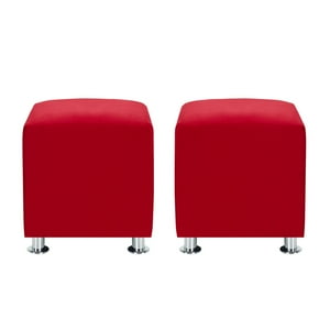 Bodevir - Set Pouf Cali 1C Felpa 12 Rojo
