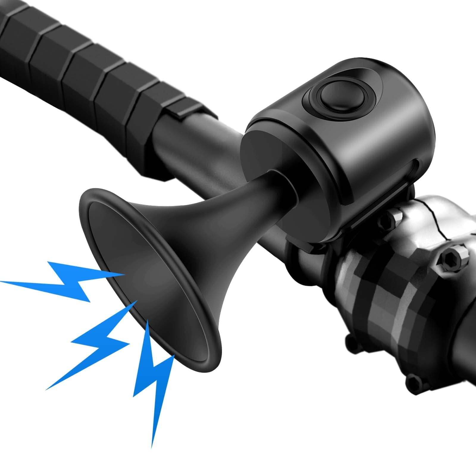 Xusx111 - Cuerno De Bicicleta Eléctrica, Campana De Bicicleta Electrónica 120db / Ipx4 Impermeable, Campana De Bicicleta Fuerte Para Adultos / Niños (negro)