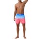 thumbnail image 2 of INSPIRE CHIC Pantalones Cortos de Playa para Hombre con Cintura Elástica de Verano y Cordón, Gradiente de Color en Contraste 28 Azul Rojo, 2 of 6