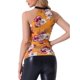 thumbnail image 3 of INSPIRE CHIC Top de Tirantes de Cuello Halter Ajustado Casual para Fiesta con Cintura Fruncida Estampado para Mujer L Amarillo-Floral, 3 of 5