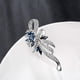 thumbnail image 2 of Creado Cristal Broche Fancy Vintage Estilos Flower Broche Pin para mujeres, niñas, damas Azul colo, Metal, 2 of 7