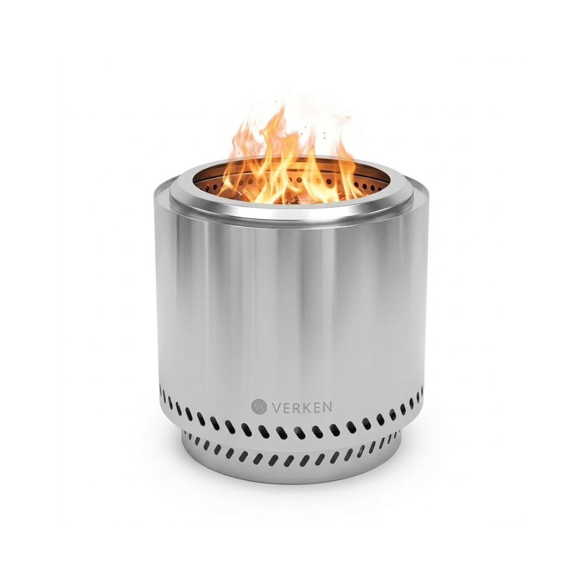 Verken - Brasero Sin Humo Brann Acero Inoxidable 304 L + Acc / 50 Cm - Plateado