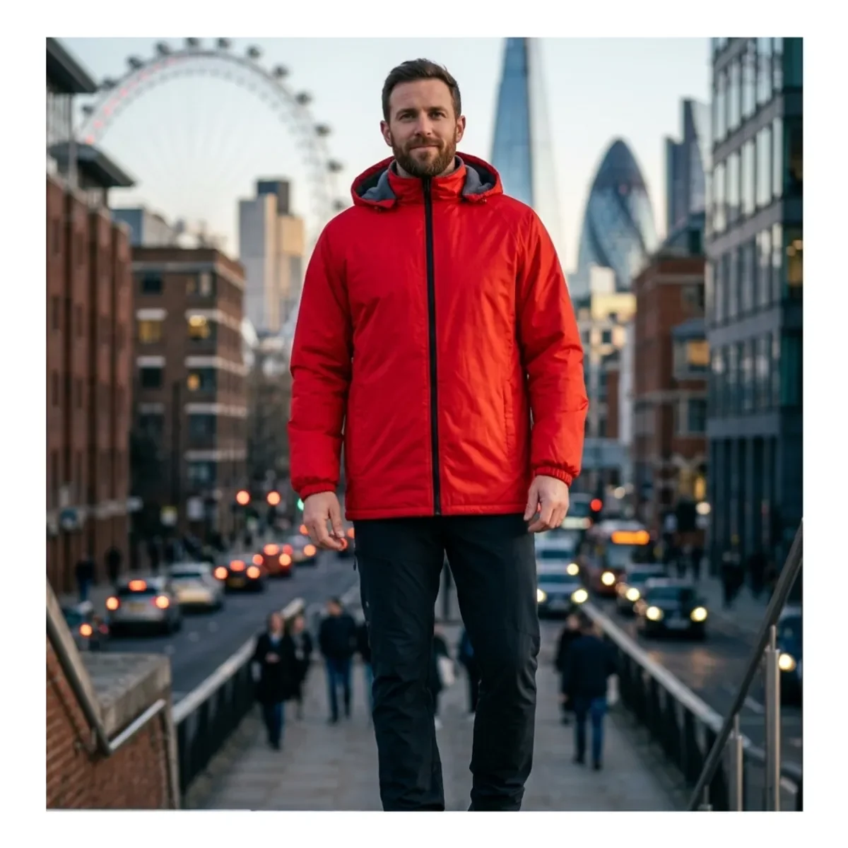 Genérico - Chaqueta Softshell Con Forro De Polar Impermeable Roja Cuello Desmontable