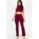 thumbnail image 1 of Conjunto de Top Corto de Cuello Alto Acanalado y Pantalones de Corte Bota, 1 of 2