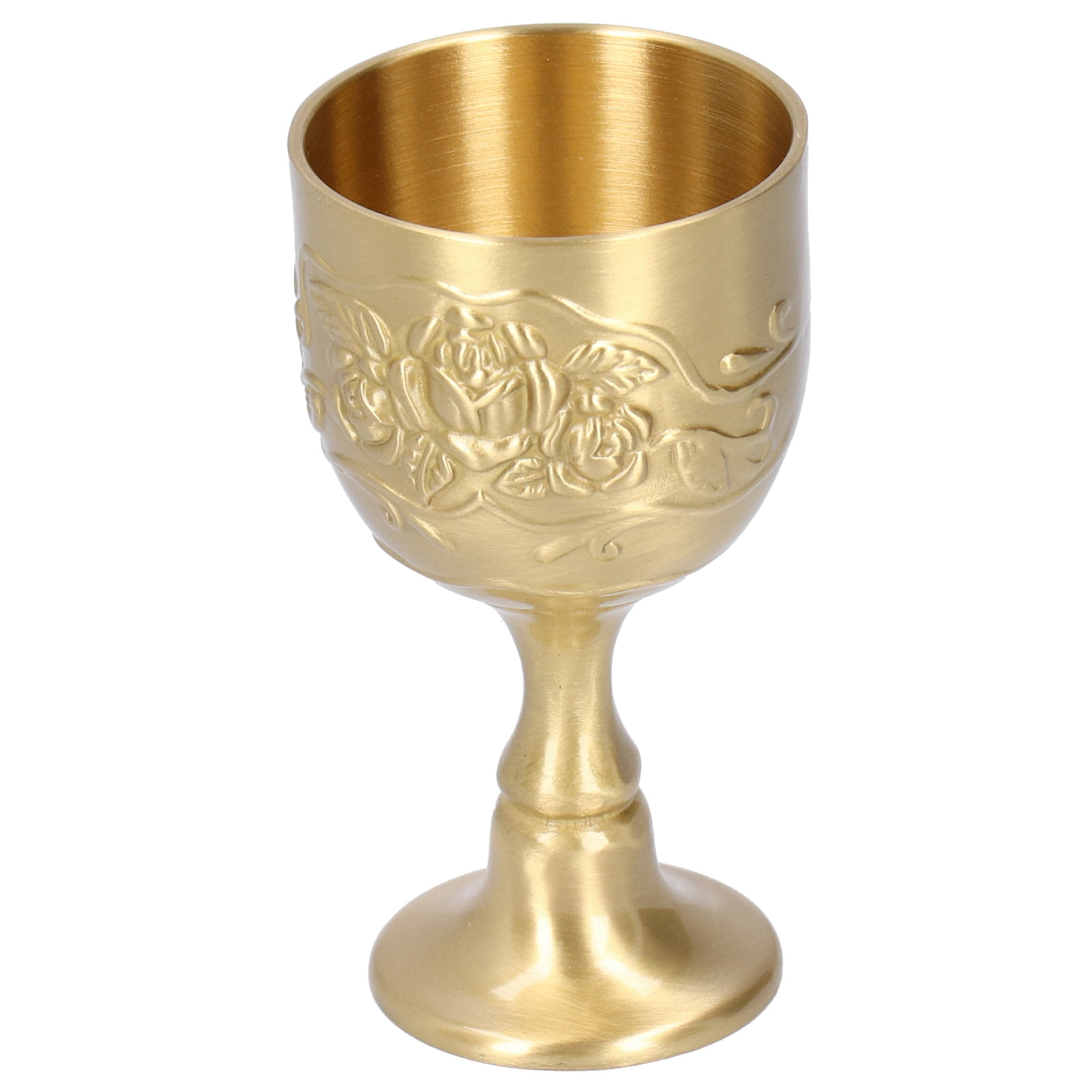 Copa De Latón Vintage, Cáliz Real En Relieve, Rosa, Leche, Té, Vino, Whisky, Copa Pequeña, Suministros Para Fiestas