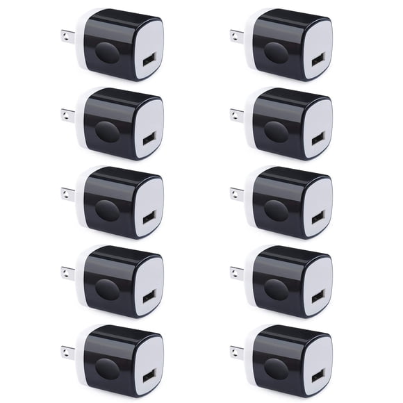 Adaptador de pared UorMe, 1 A, 5 V, cargador USB, paquete de 10