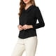 thumbnail image 4 of INSPIRE CHIC Blusa de Mujer con Cuello Peter Pan, Abertura en la Espalda con Botón Decorativo, Manga Larga, Talla M, Negro, 4 of 8