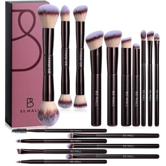 Set de brochas de maquillaje BS-MALL, 17 unidades, base de maquillaje líquida y corrector