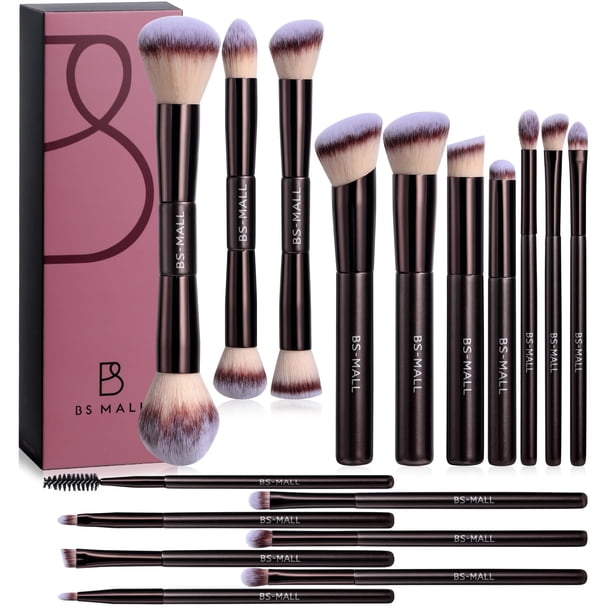 Set de brochas de maquillaje BS-MALL, 17 unidades, base de maquillaje líquida y corrector