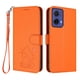 thumbnail image 1 of Funda Billetera con Relieve de Gato para Motorola MOTO G85 5G, Naranja, 1 of 6