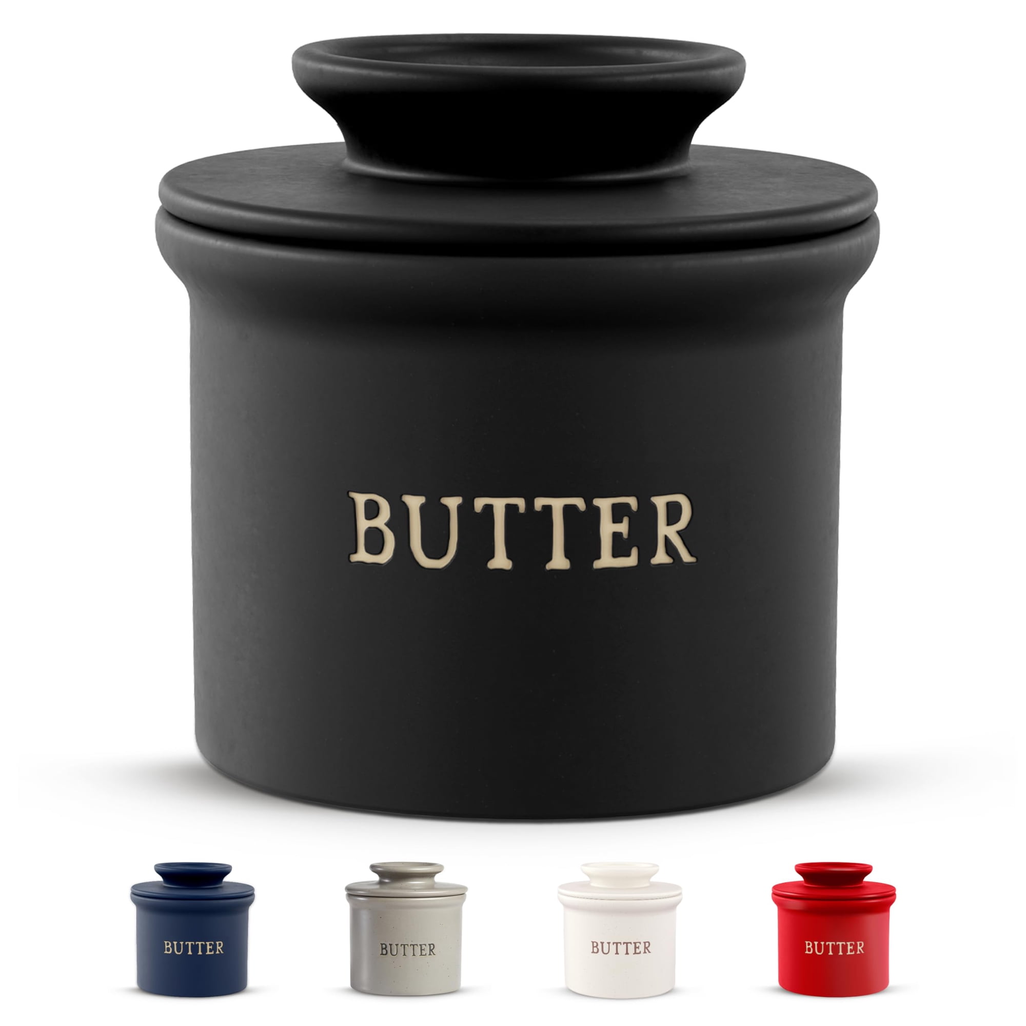 Mantequilla Suave Para Untar, De Cerámica, Color Negro, De Butter Crock Kook