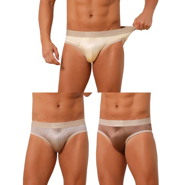 INSPIRE CHIC Paquete de 3 Calzoncillos de Bloque de Color Cómodos y Elásticos para Hombre Talla 34 Marrón Beige Caqui