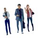 thumbnail image 1 of 3pcs 1/64 Escala Personas Figuras De Diorama Figuras Grises Y Rosados ??blancos, 1 of 5